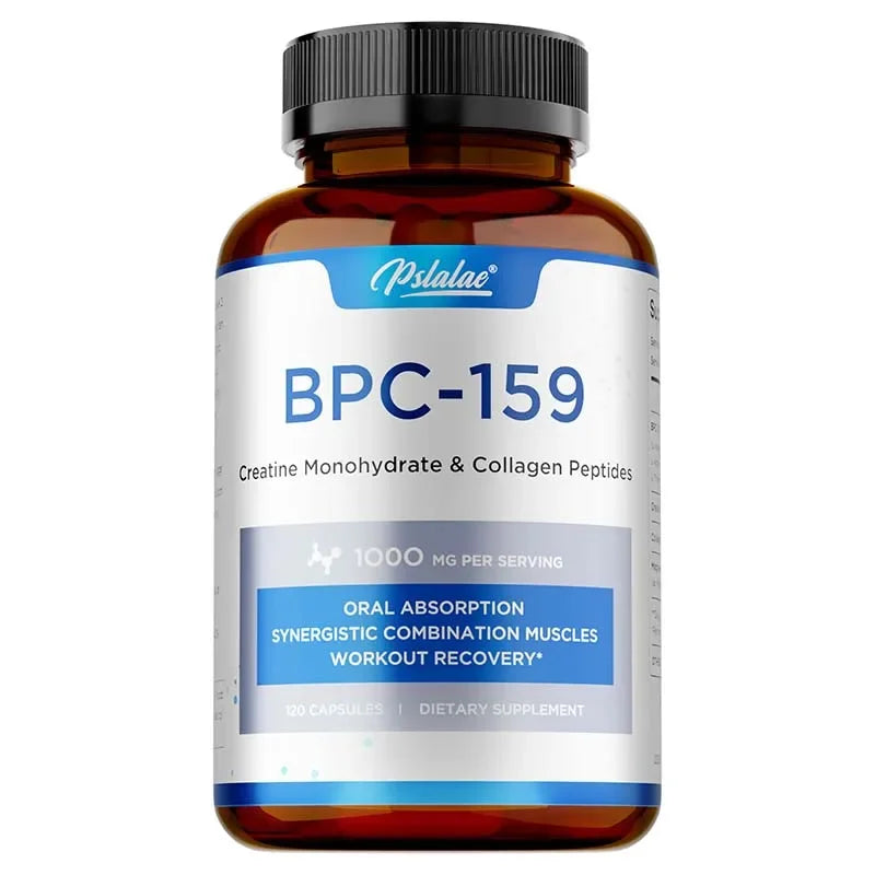 Supplement bottle labeled 'BPC-159' with a white background