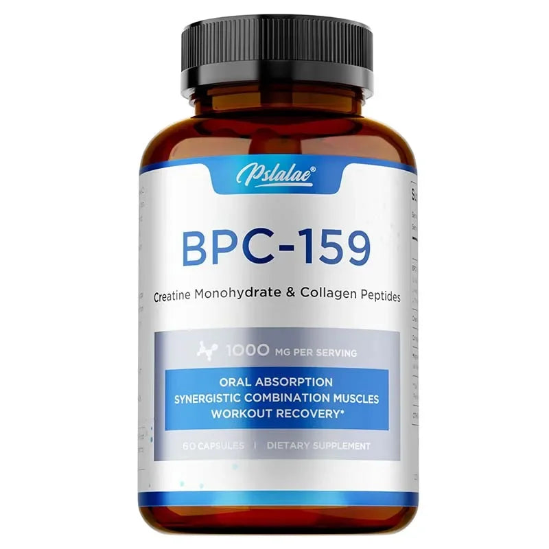 Supplement bottle labeled 'BPC-159' with a white background