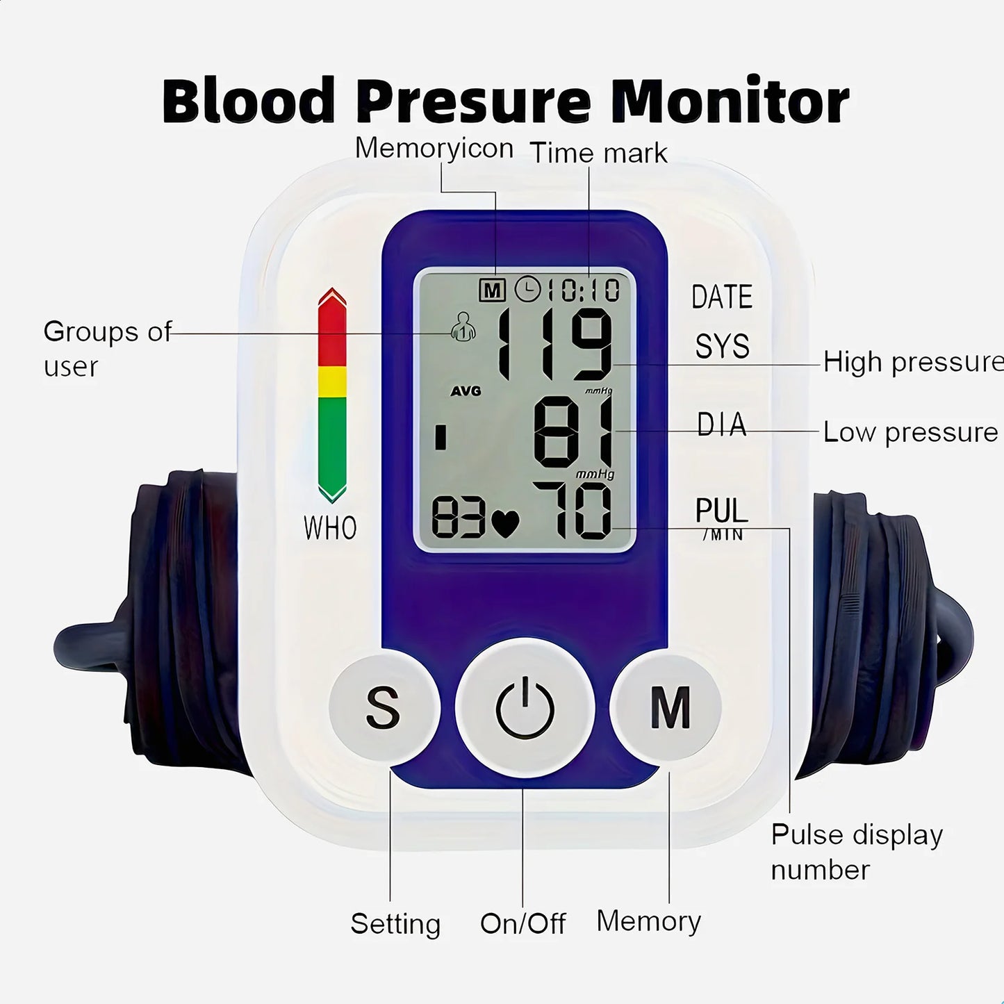 Utopic Health™ Digital Arm Blood Pressure Monitor