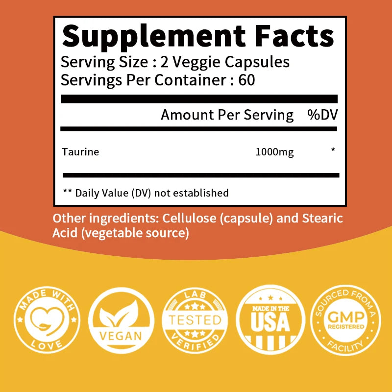Utopic Health™ Taurine 1000mg Capsules
