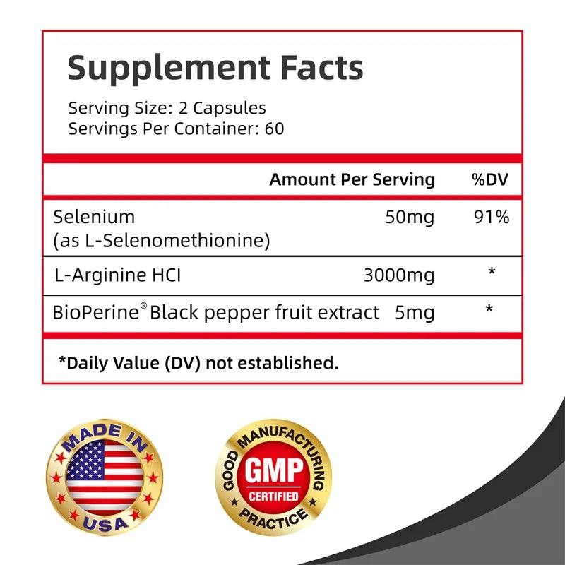 L-Arginine Performance 3000mg Capsules