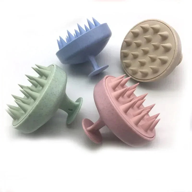 Four textured silicone tools in pastel colors on a white background