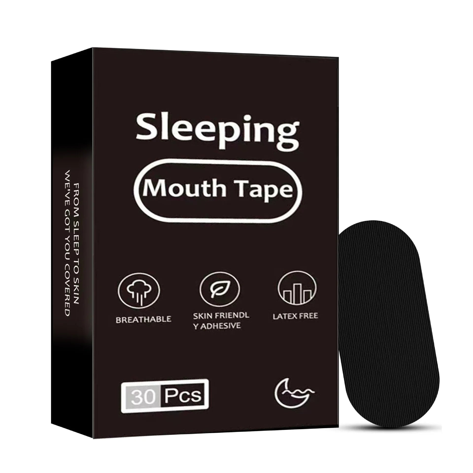 Box of Sleeping Mouth Tape with a single strip on a white background